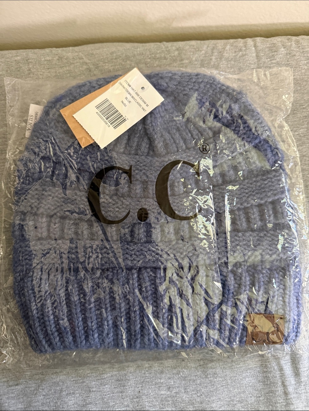 C.C Knit Beanie in Light Blue